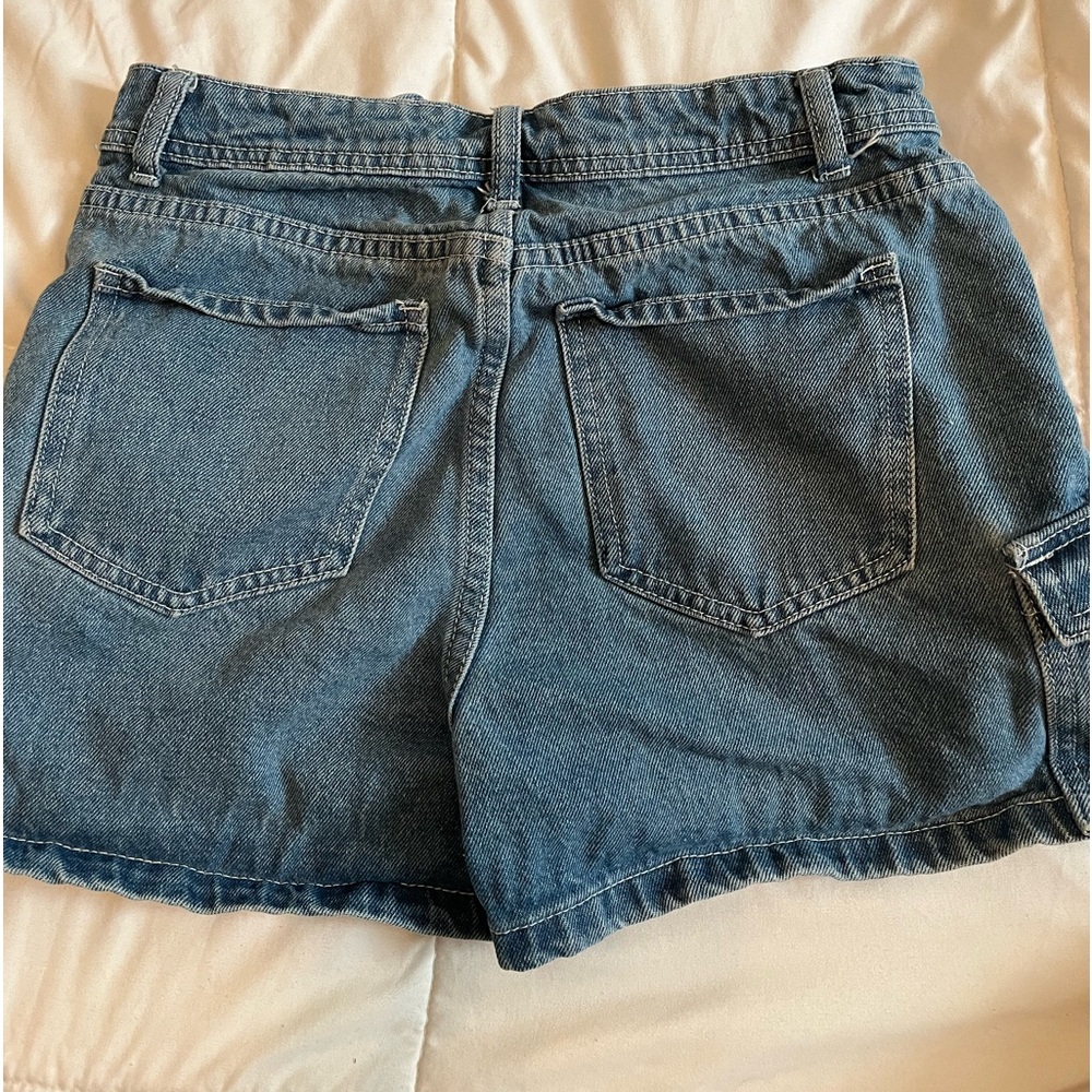 denim cargo shorts